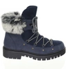 Granatowe śniegowce z futerkiem botki płaskie damskie Jezzi
