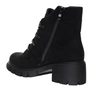 Czarne zamszowe ciepłe botki zimowe damskie rokowe Jezzi