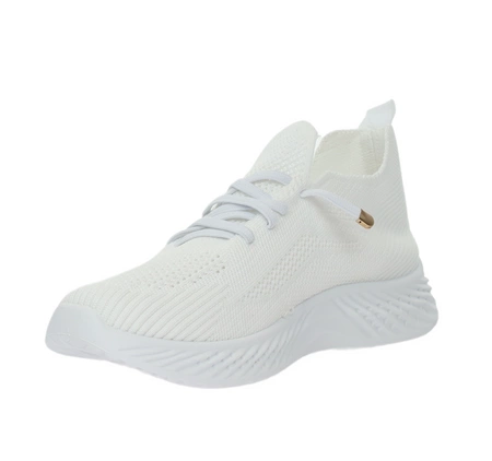 Wsuwane białe adidasy damskie wycięte siateczkowe NEWS