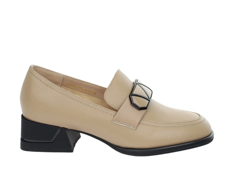 Skórzane półbuty damskie mokasyny na płaskim obcasie Gino Fabiani