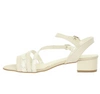Skórzane sandały damskie na plaskim obcasie w kolorze ecri Polskie Gino Fabiani