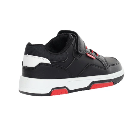 Czarne adidasy dziecięce z eko skóry zapinane na rzepy American Club