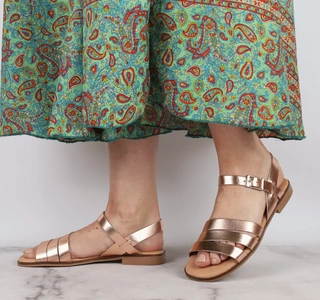 Eleganckie sandały damskie płaskie ze skóry naturalnej El Pimpi - Made in Spain