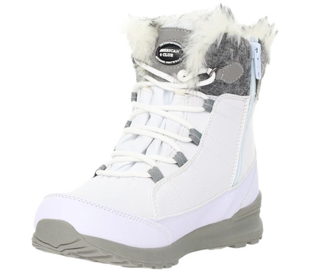 Białe śniegowce damskie niskie SOFTSHELL American Club