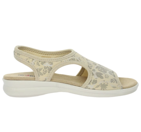 Komfortowe sandały damskie płaskie wsuwane elastyczne Jezzi