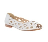 Białe posrebrzane ażurowe czółenka płaskie baleriny eleganckieJezzi
