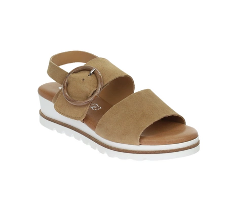 Skórzane sandały damskie na komfortowej koturnie Hiszpańskie El Pimpi