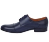 Granatowe męskie półbuty garniturowe ze skóry naturalnej 