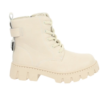 Bezowe botki dziecięce dla dziewczynki zimowe buty American Club