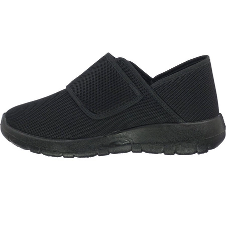 Czarne adidasy damskie na rzep komfortowe półbuty NEWS