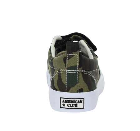 Trampki chłopięce na rzepy moro z gumowym czubkiem American Club