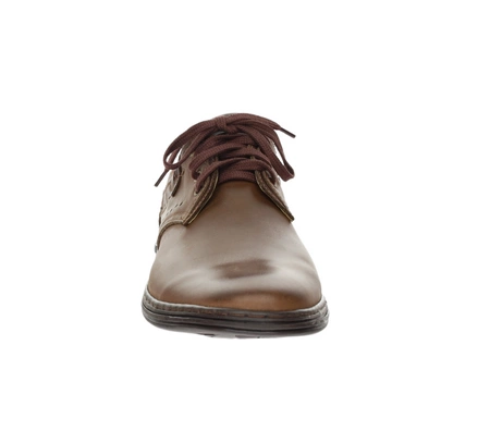 Brązowe skórzane półbuty męskie Polskie POLBUT