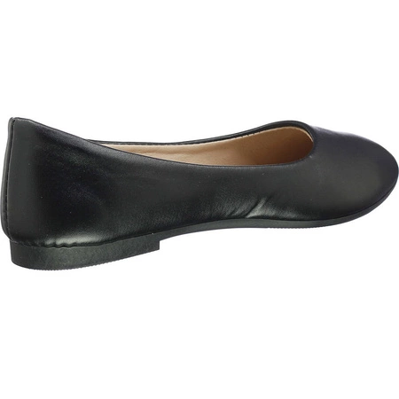 Czarne baleriny damskie płaskie z eko skóry Jezzi