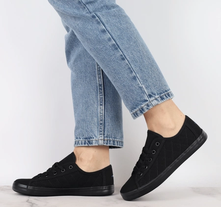 Całe czarne trampki szkolne tenisówki American Club