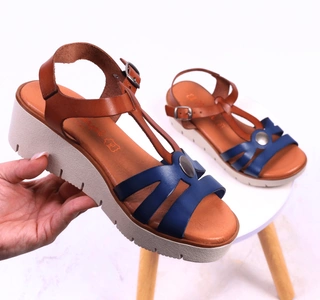 Kolorowe skórzane sandały damskie Hiszpańskie El Pimpi