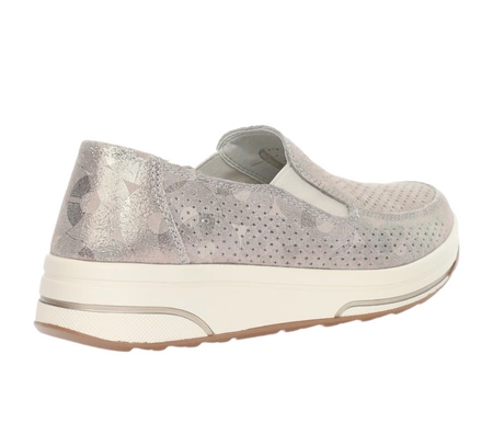 Beżowe skórzane półbuty damskie adidasy komfortowe Jezzi