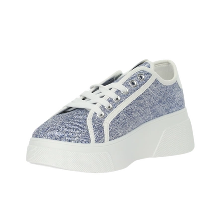 Niebieskie damskie adidasy na białej platformie Mc Braun