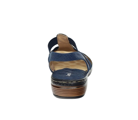 Granatowe komfortowe sandały damskie wsuwane szyte Jezzi