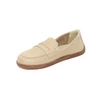 Beżowe mokasyny damskie skórzane na szerokie stopy Barefoot Helios 