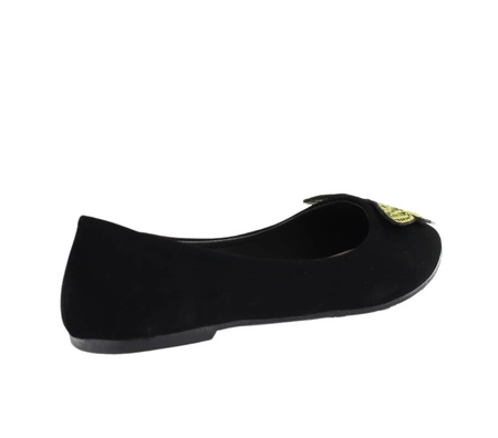 Tanie czarne zamszowe baletki damskie Haver