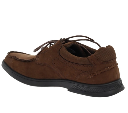 Brązowe skórzane półbuty męskie szyte American Club