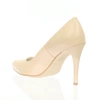 Beżowe szpilki ze skóry licowej buty ślubne Carolina by Azali