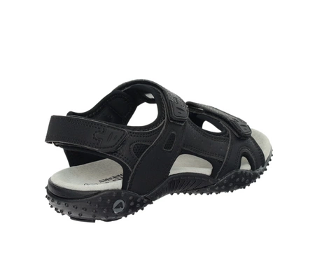 Czarne sandały sportowe młodzieżowe na rzepy ze skórzaną wkładką American Club