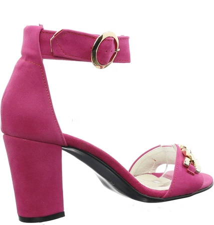 Sandały na słupku fuksja Azali Polskie