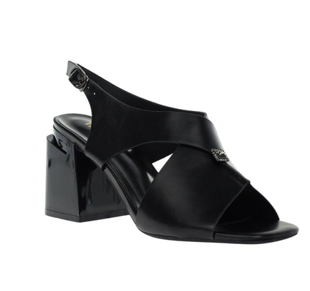 Czarne eleganckie sandały na szerokim obcasie VINCEZA