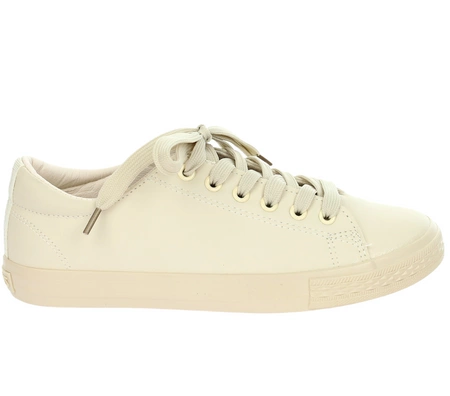 Beżowe trampki damskie z eko skóry NEWS