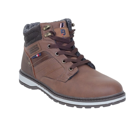 Brązowe buty zimowe męskie trzewiki ciepłe NEWS