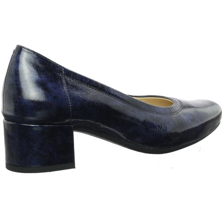 Skórzane polskie czółenka damskie na niskim obcasie Gino Fabiani