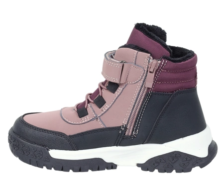 Różowe buty zimowe dziecięce sportowe trzewiki ocieplane dla dziewczynki NEWS