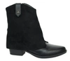 Czarne niskie botki kowbojki na wygodnym obcasie z wywiniętą cholewką  Jezzi