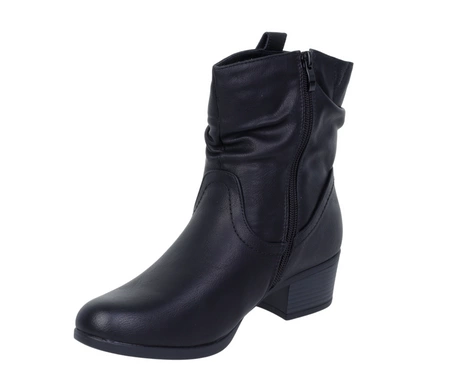 Komfortowe botki damskie zimowe na niskim obcasie UNISOFT