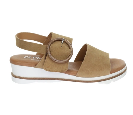 Skórzane sandały damskie na komfortowej koturnie Hiszpańskie El Pimpi