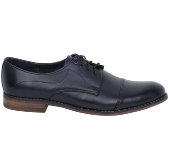 Półbuty czarne męskie garniturowe skórzane Mc Braun