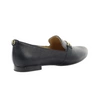 Czarne półbuty damskie wsuwane skórzane z klamerką RYŁKO