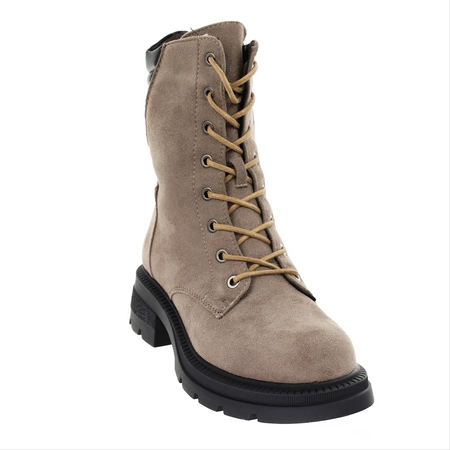 Płaskie zamszowe botki traperki buty zimowe Jezzi