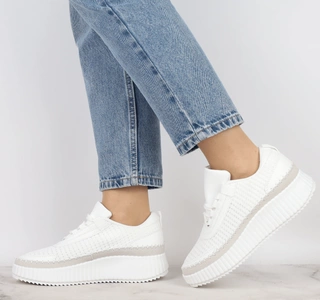 Modne białe adidasy damskie plecione Mc Braun