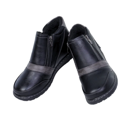 Ciepłe buty zimowe damskie na dwa zamki babcine botki na zimę UNISOFT