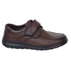 Brązowe półbuty męskie na rzepy komfortowe do garnituru UNISOFT