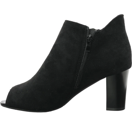 Botki damskie na obcasie peep-toe wiosenne Jezzi
