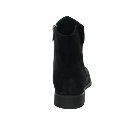 Klasyczne czarne botki damskie jesienne welurowe płaksie na zamek MILANO