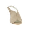 Modne i eleganckie sandały beżowe na obcasie zabudowane AZALI