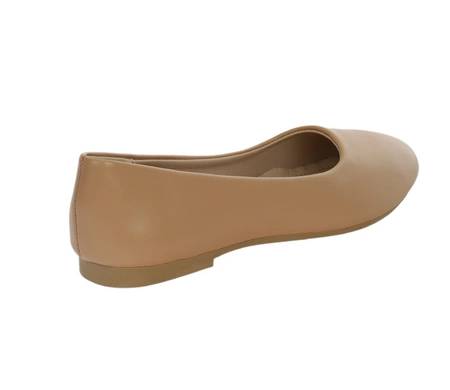 Cieliste baleriny ze skóry licowej eko beżoweJezzi