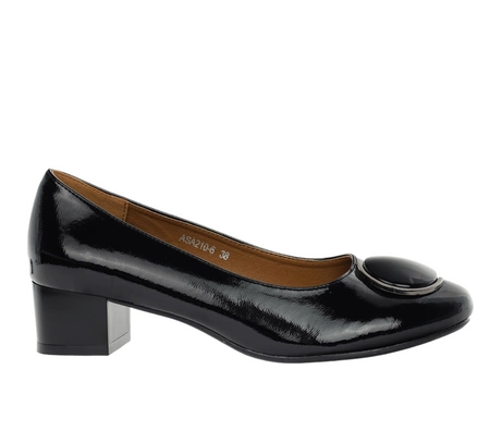 Wygodne czarne czółenka ze skórzaną wkładką Mila od Jezzi