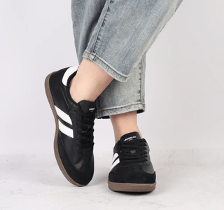 Trampki czarne modne Hit sezonu tenisówki na kauczukowej podeszwie American Club