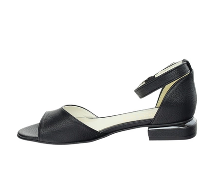 Czarne eleganckie sandały damskie na płaskim obcasie z zakrytą piętą Azali