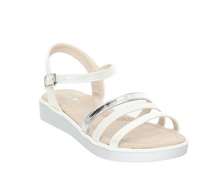 Białe sandały dziecięce dla dziewczynki na grubej podeszwie MissE
